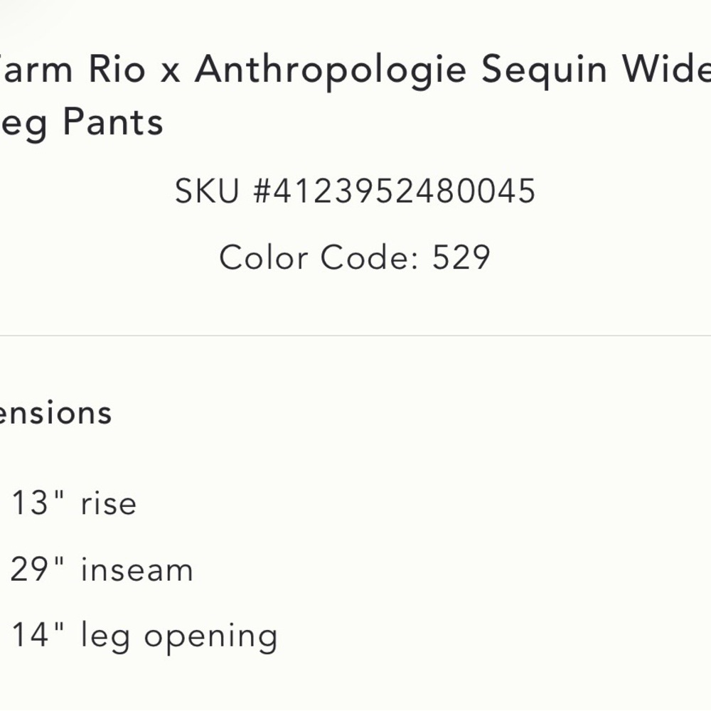 NWT FARM Rio x Anthropologie Floral Sequin Pants, Medium - Picture 4 of 4